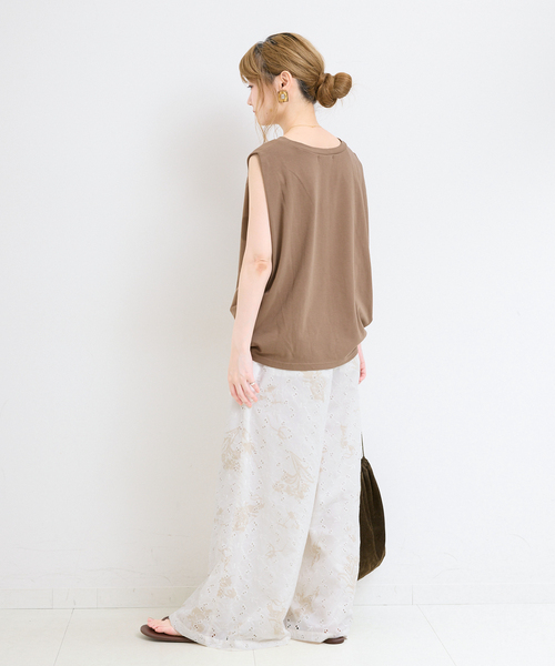 B.C STOCK(ベーセーストック)の「【WEB限定】ウォッシャブル / プリントレース ワイドイージーパンツ(その他パンツ・レディース・ブラック/ホワイト・FREE)」の11枚目の写真