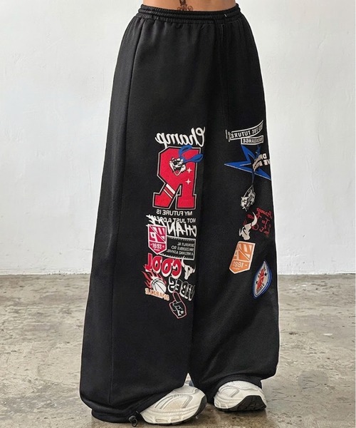 SHEPP(シープ)の「ストリートグラフィックカーブワイドスウェットパンツ(スウェットパンツ・レディース・ホワイト/レオパード/マルチ・L/M)」の19枚目の写真