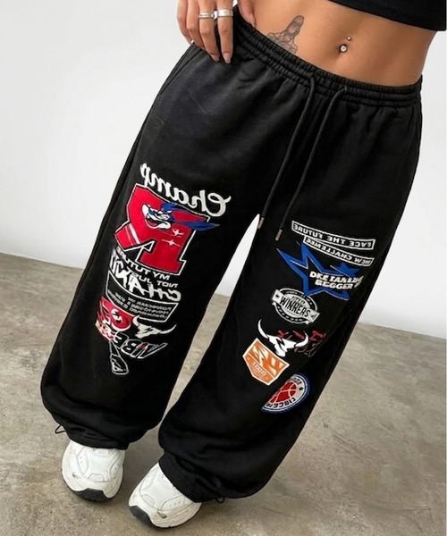 SHEPP(シープ)の「ストリートグラフィックカーブワイドスウェットパンツ(スウェットパンツ・レディース・ホワイト/レオパード/マルチ・L/M)」の18枚目の写真