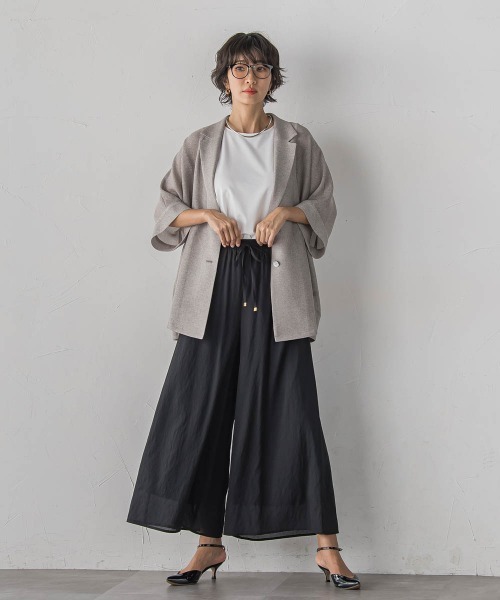 la.f…(ラエフ)の「【SETUP対応】リネンライクシアーボイルワイドパンツ(その他パンツ・レディース・ブルー/ブラック/ブラウン・9号/7号)」の5枚目の写真