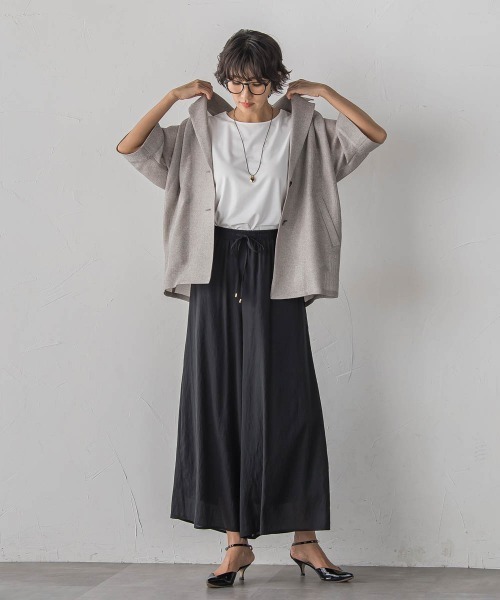 la.f…(ラエフ)の「【SETUP対応】リネンライクシアーボイルワイドパンツ(その他パンツ・レディース・ブルー/ブラック/ブラウン・9号/7号)」の6枚目の写真
