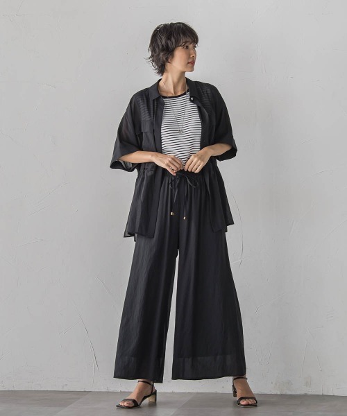 la.f…(ラエフ)の「【SETUP対応】リネンライクシアーボイルワイドパンツ(その他パンツ・レディース・ブルー/ブラック/ブラウン・9号/7号)」の10枚目の写真