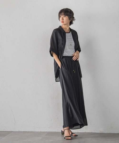la.f…(ラエフ)の「【SETUP対応】リネンライクシアーボイルワイドパンツ(その他パンツ・レディース・ブルー/ブラック/ブラウン・9号/7号)」の12枚目の写真