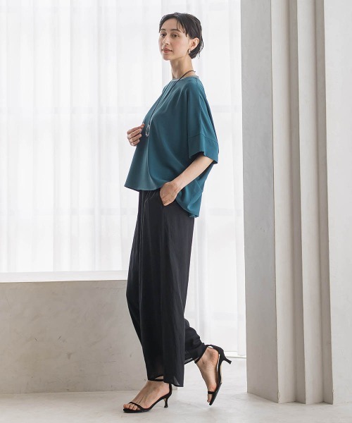 la.f…(ラエフ)の「【SETUP対応】リネンライクシアーボイルワイドパンツ(その他パンツ・レディース・ブルー/ブラック/ブラウン・9号/7号)」の18枚目の写真
