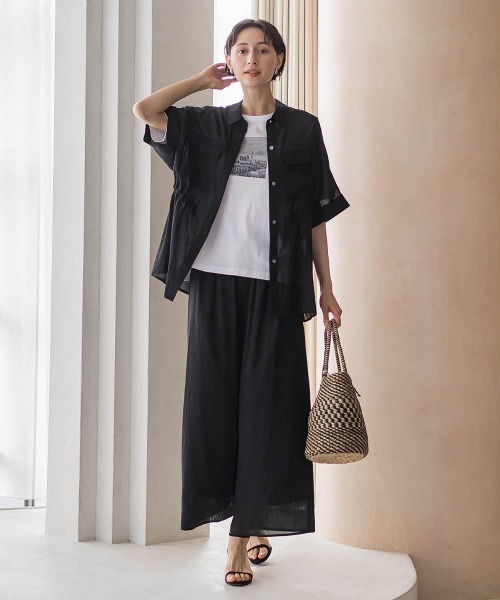 la.f…(ラエフ)の「【SETUP対応】リネンライクシアーボイルワイドパンツ(その他パンツ・レディース・ブルー/ブラック/ブラウン・9号/7号)」の21枚目の写真
