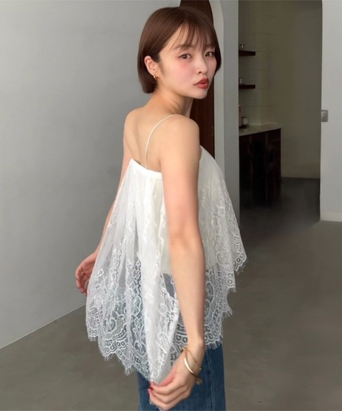 KOBE LETTUCE（コウベレタス）の「[ yuri.さんコラボ ]マルチwayレーススカート（スカート・レディース・ホワイト/ブラック・M）」の4枚目の写真