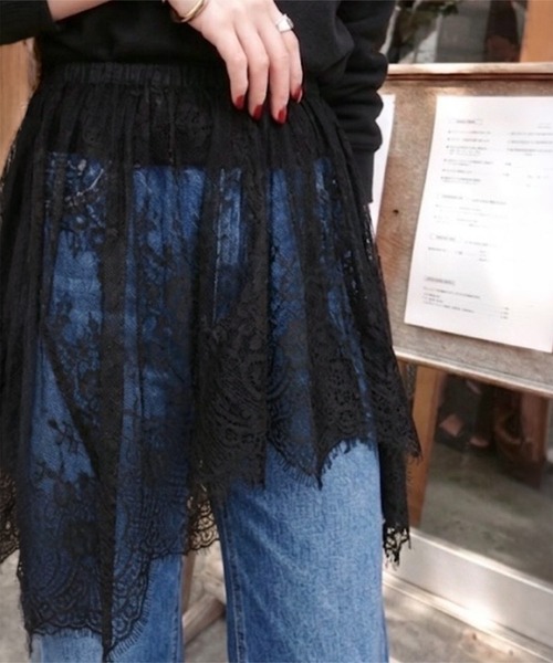 KOBE LETTUCE（コウベレタス）の「[ yuri.さんコラボ ]マルチwayレーススカート（スカート・レディース・ホワイト/ブラック・M）」の13枚目の写真