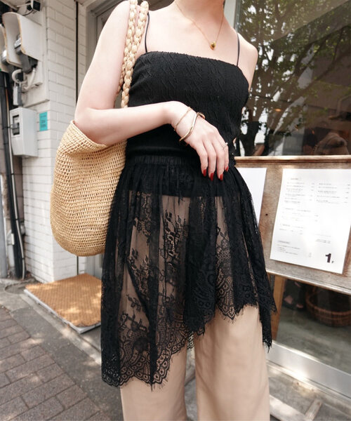 KOBE LETTUCE（コウベレタス）の「[ yuri.さんコラボ ]マルチwayレーススカート（スカート・レディース・ホワイト/ブラック・M）」の19枚目の写真