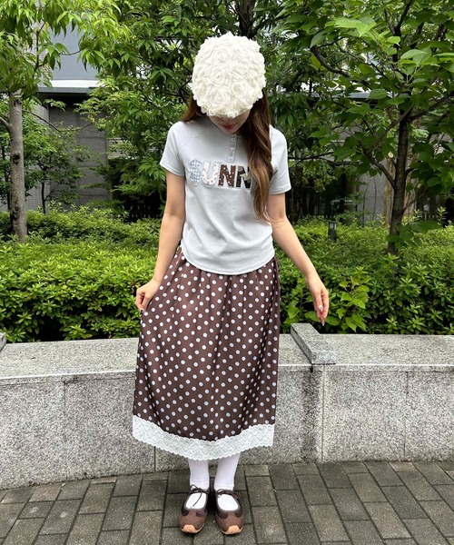 WC(ダブル シー)の「ドットサテンロングスカート(スカート・レディース・ブラウン/アイボリー・FREE)」の13枚目の写真
