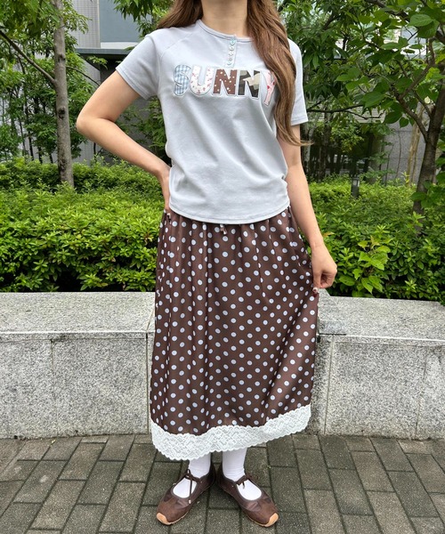 WC(ダブル シー)の「ドットサテンロングスカート(スカート・レディース・ブラウン/アイボリー・FREE)」の15枚目の写真