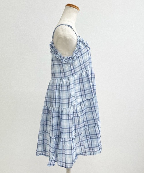 DAY CLOSET(デイ クローゼット)の「【ミニ丈/丈感の調節可】チェック柄キャミソールワンピース チュニック レディース(キャミソール・レディース・イエロー/ブルー・FREE)」の18枚目の写真