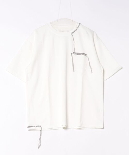 ARCHIVER(アーカイバ)の「【RES】【ATELANE】ストレッチポンチ フラワープリント、ハンドステッチ、S/S Tee(Tシャツ/カットソー・メンズ・ホワイト系・MEDIUM)」の1枚目の写真