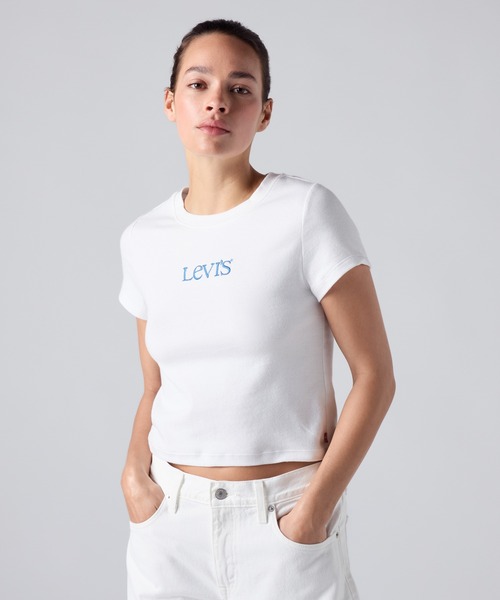 Levi's(リーバイス)の「Levi's/リーバイス グラフィック エッセンシャル ベビーTシャツ(Tシャツ/カットソー・レディース・ホワイト・M/S/XS)」の1枚目の写真