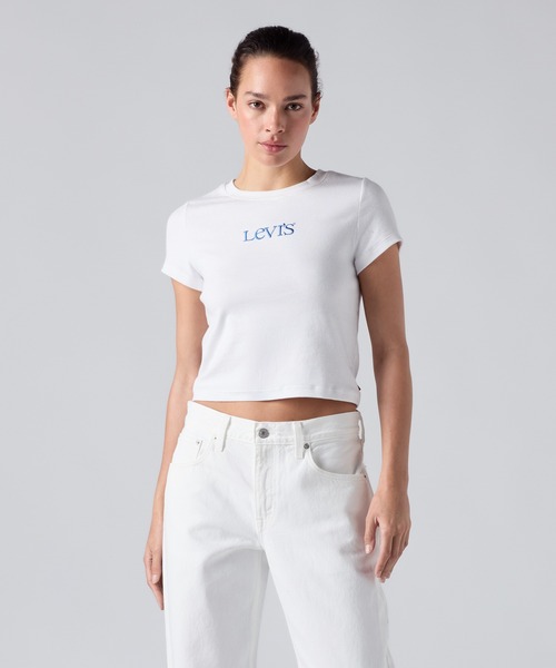 Levi's(リーバイス)の「Levi's/リーバイス グラフィック エッセンシャル ベビーTシャツ(Tシャツ/カットソー・レディース・ホワイト・M/S/XS)」の2枚目の写真