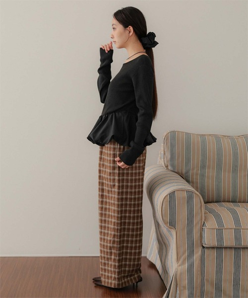 miette(ミエット)の「シュシュセットペプラムドッキングニット(ニット/セーター・レディース・ブラック系その他/ブラック系その他2/ブラック/ドット・FREE)」の7枚目の写真