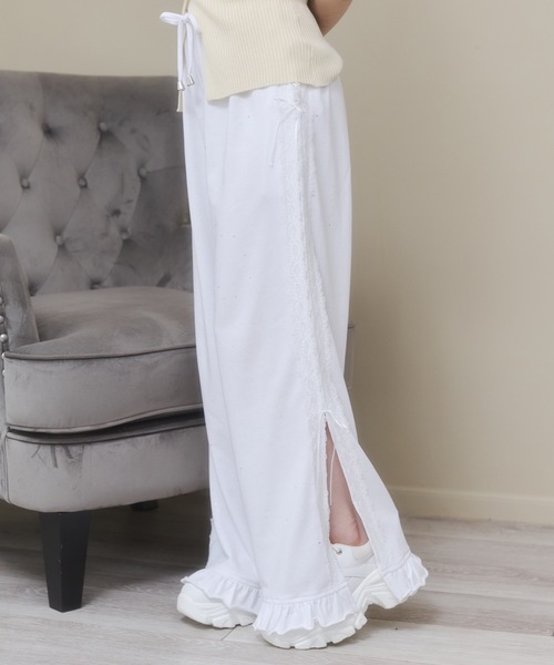 Rmine(アールマイン)の「サイドレース ラメ スウェット パンツ(スウェットパンツ・レディース・ブラック/ホワイト/ピンク・FREE)」の16枚目の写真