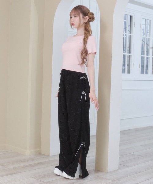 Rmine(アールマイン)の「サイドレース ラメ スウェット パンツ(スウェットパンツ・レディース・ブラック/ホワイト/ピンク・FREE)」の11枚目の写真