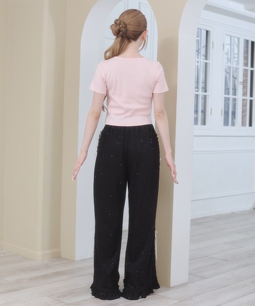 Rmine(アールマイン)の「サイドレース ラメ スウェット パンツ(スウェットパンツ・レディース・ブラック/ホワイト/ピンク・FREE)」の12枚目の写真