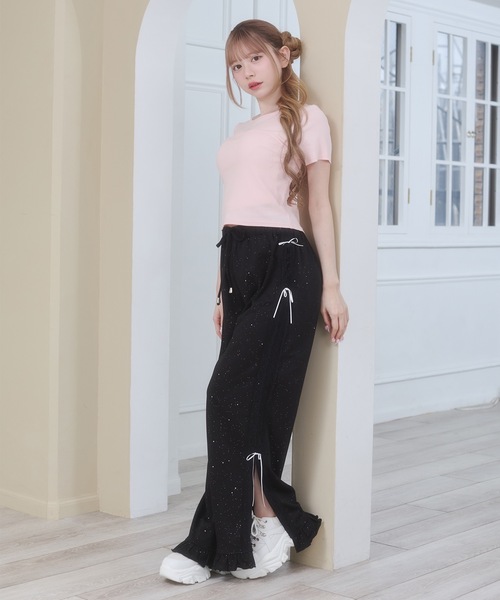 Rmine(アールマイン)の「サイドレース ラメ スウェット パンツ(スウェットパンツ・レディース・ブラック/ホワイト/ピンク・FREE)」の13枚目の写真