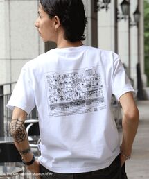【FFEIN（フェイン）】The Met線画デザインロゴTシャツ / メトロポリタン美術館 半袖 クルーネック プリント ワンポイント