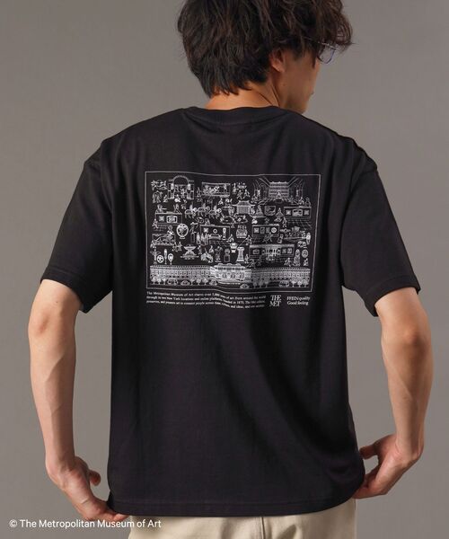 FFEIN(フェイン)の「【FFEIN(フェイン)】The Met線画デザインロゴTシャツ / メトロポリタン美術館 半袖 クルーネック プリント ワンポイント(Tシャツ/カットソー・メンズ・ネイビー/ブラック/ホワイト・LARGE/MEDIUM/SMALL)」の9枚目の写真