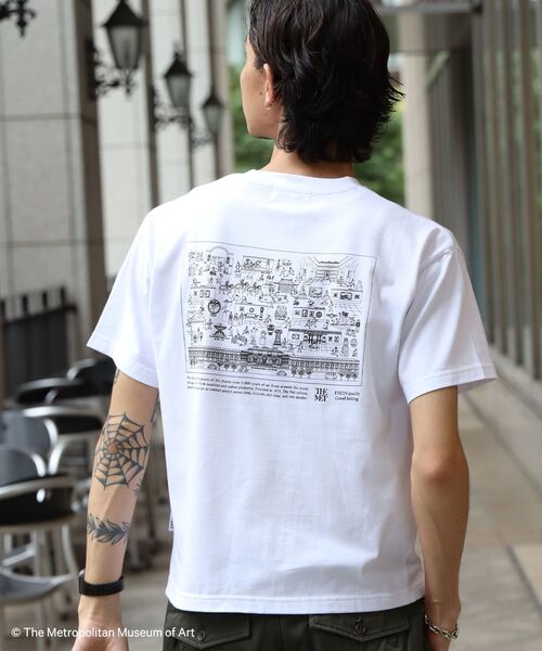 FFEIN(フェイン)の「【FFEIN(フェイン)】The Met線画デザインロゴTシャツ / メトロポリタン美術館 半袖 クルーネック プリント ワンポイント(Tシャツ/カットソー・メンズ・ネイビー/ブラック/ホワイト・LARGE/MEDIUM/SMALL)」の4枚目の写真