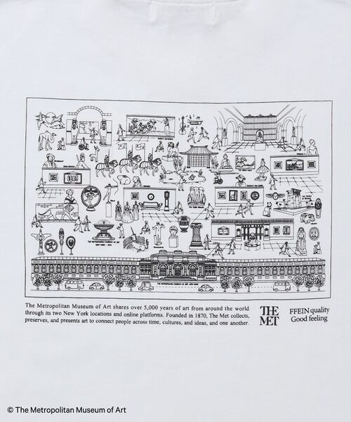 FFEIN(フェイン)の「【FFEIN(フェイン)】The Met線画デザインロゴTシャツ / メトロポリタン美術館 半袖 クルーネック プリント ワンポイント(Tシャツ/カットソー・メンズ・ネイビー/ブラック/ホワイト・LARGE/MEDIUM/SMALL)」の19枚目の写真