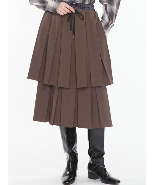 SORIN（ソリン　）の「Double Waist Pleats Skirt / ダブルウエストプリーツスカート（スカート・レディース・ブラック/ブラウン/チェック・38）」の12枚目の写真