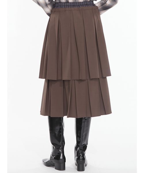 SORIN（ソリン　）の「Double Waist Pleats Skirt / ダブルウエストプリーツスカート（スカート・レディース・ブラック/ブラウン/チェック・38）」の18枚目の写真