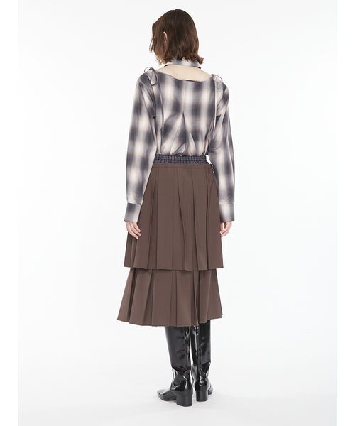 SORIN（ソリン　）の「Double Waist Pleats Skirt / ダブルウエストプリーツスカート（スカート・レディース・ブラック/ブラウン/チェック・38）」の20枚目の写真