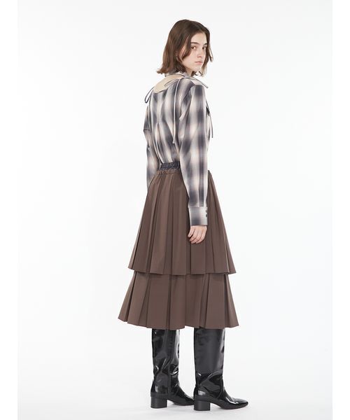SORIN（ソリン　）の「Double Waist Pleats Skirt / ダブルウエストプリーツスカート（スカート・レディース・ブラック/ブラウン/チェック・38）」の22枚目の写真