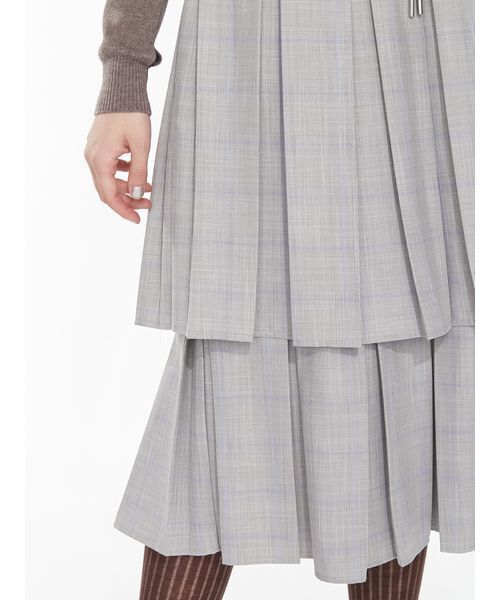 SORIN(ソリン )の「Double Waist Pleats Skirt / ダブルウエストプリーツスカート(スカート・レディース・ブラック/ブラウン/チェック・38)」の7枚目の写真