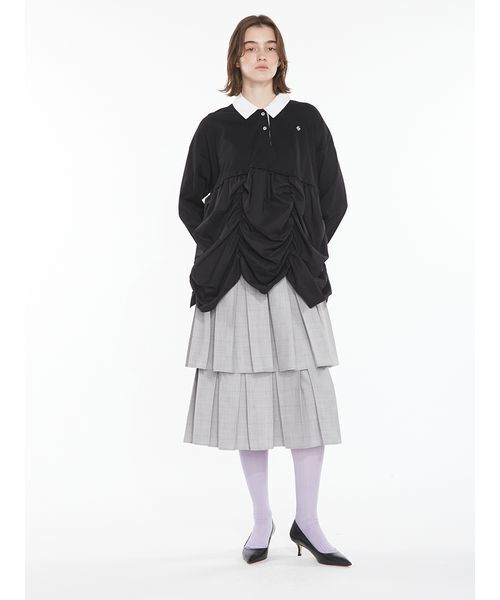 SORIN(ソリン )の「Double Waist Pleats Skirt / ダブルウエストプリーツスカート(スカート・レディース・ブラック/ブラウン/チェック・38)」の6枚目の写真