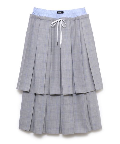 SORIN(ソリン )の「Double Waist Pleats Skirt / ダブルウエストプリーツスカート(スカート・レディース・ブラック/ブラウン/チェック・38)」の5枚目の写真