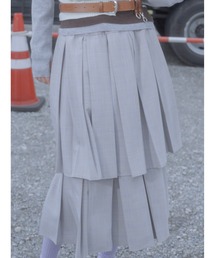 Double Waist Pleats Skirt / ダブルウエストプリーツスカート