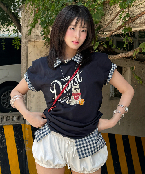 DUNST(ダンスト)の「UNISEX DRAWING PUPPY T-SHIRT_UDTS6B127_FRENCH NAVY(Tシャツ/カットソー・レディース・ネイビー・X-LARGE/XX-LARGE/X-SMALL/SMALL/MEDIUM/LARGE)」の1枚目の写真