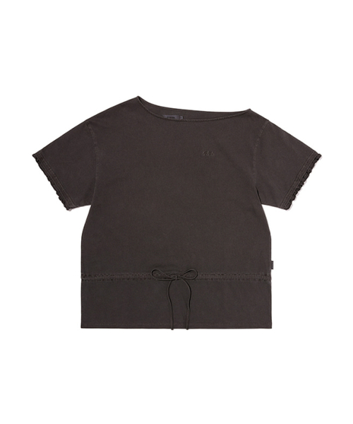 KIRSH（キルシー）の「ハーフオフショルダーウエストストリングTシャツ[チャコール]（Tシャツ/カットソー・レディース・その他・FREE）」の6枚目の写真