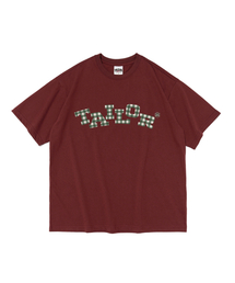 テイラー チェック アーク ロゴ 半袖Tシャツ (ワイン)