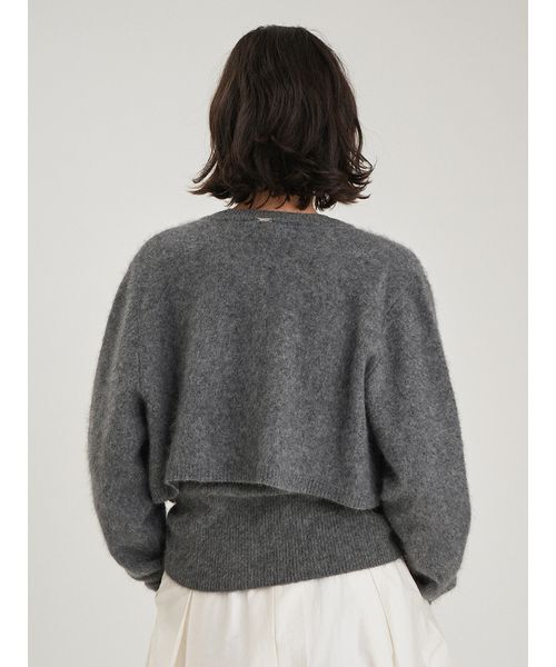 Mila Owen(ミラオーウェン)の「wool100%ミンクタッチ短丈カーディガン(カーディガン/ボレロ・レディース・チャコールグレー/ピンク/グレー/モカ・F)」の8枚目の写真