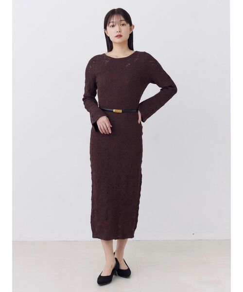 TONAL(トーナル)の「ニットレース2WAYワンピース(ワンピース・レディース・ブラック/ブラウン/オフホワイト・MEDIUM)」の3枚目の写真