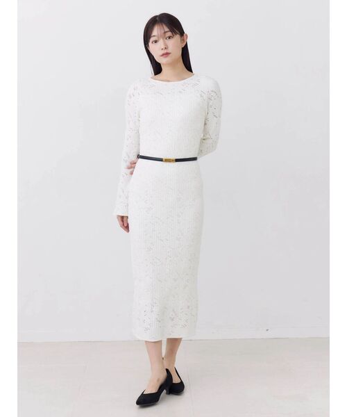 TONAL(トーナル)の「ニットレース2WAYワンピース(ワンピース・レディース・ブラック/ブラウン/オフホワイト・MEDIUM)」の1枚目の写真
