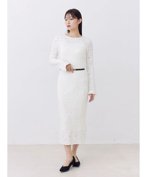TONAL(トーナル)の「ニットレース2WAYワンピース(ワンピース・レディース・ブラック/ブラウン/オフホワイト・MEDIUM)」の9枚目の写真