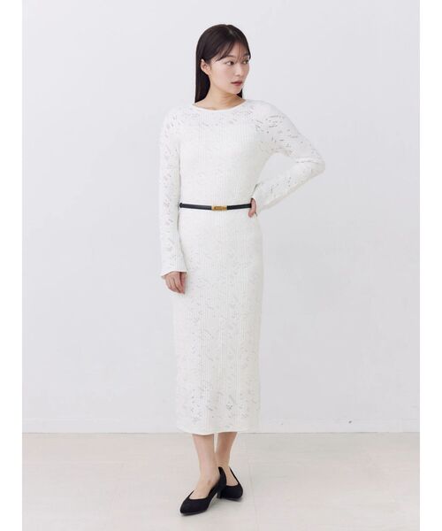 TONAL(トーナル)の「ニットレース2WAYワンピース(ワンピース・レディース・ブラック/ブラウン/オフホワイト・MEDIUM)」の10枚目の写真