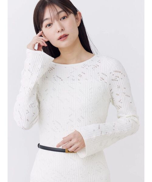 TONAL(トーナル)の「ニットレース2WAYワンピース(ワンピース・レディース・ブラック/ブラウン/オフホワイト・MEDIUM)」の11枚目の写真
