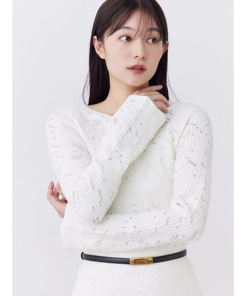 TONAL(トーナル)の「ニットレース2WAYワンピース(ワンピース・レディース・ブラック/ブラウン/オフホワイト・MEDIUM)」の12枚目の写真