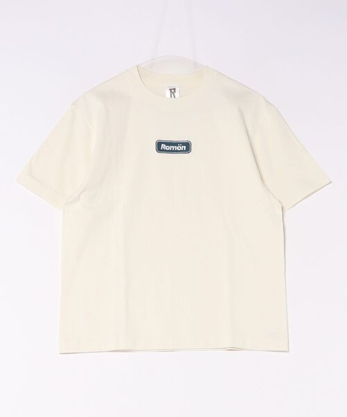 Romon(ロマン)の「ロマン【Romon】Fade Wash T-Shirts(ワッペン)(Tシャツ/カットソー・メンズ・ブラック系1/ブラック/オフホワイト・L/S/M/XL)」の2枚目の写真