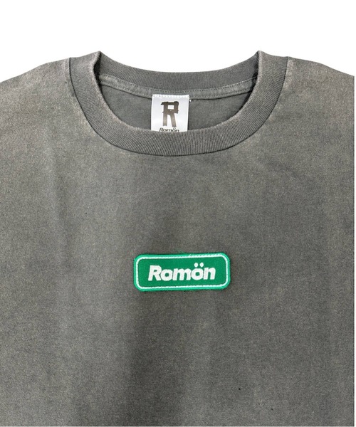 Romon(ロマン)の「ロマン【Romon】Fade Wash T-Shirts(ワッペン)(Tシャツ/カットソー・メンズ・ブラック系1/ブラック/オフホワイト・L/S/M/XL)」の5枚目の写真