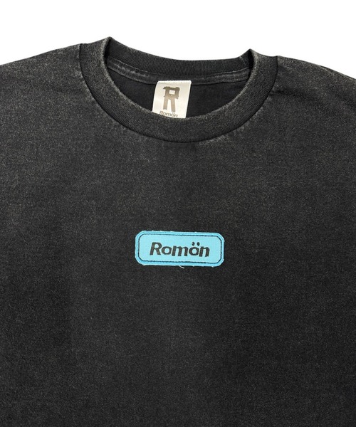 Romon(ロマン)の「ロマン【Romon】Fade Wash T-Shirts(ワッペン)(Tシャツ/カットソー・メンズ・ブラック系1/ブラック/オフホワイト・L/S/M/XL)」の6枚目の写真