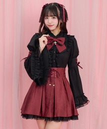 フレア袖スタンドカラーブラウス
