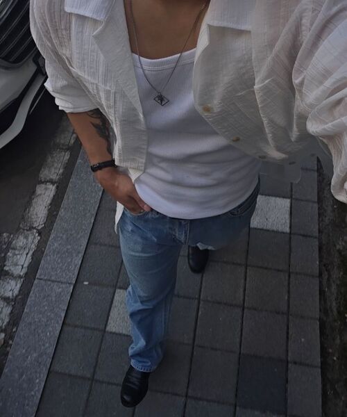 ROWDY(ラウディ)の「エアリーシアーストライプオープンカラーシャツ_ミルキーホワイト(シャツ/ブラウス・メンズ・その他・MEDIUM/X-LARGE/LARGE)」の9枚目の写真